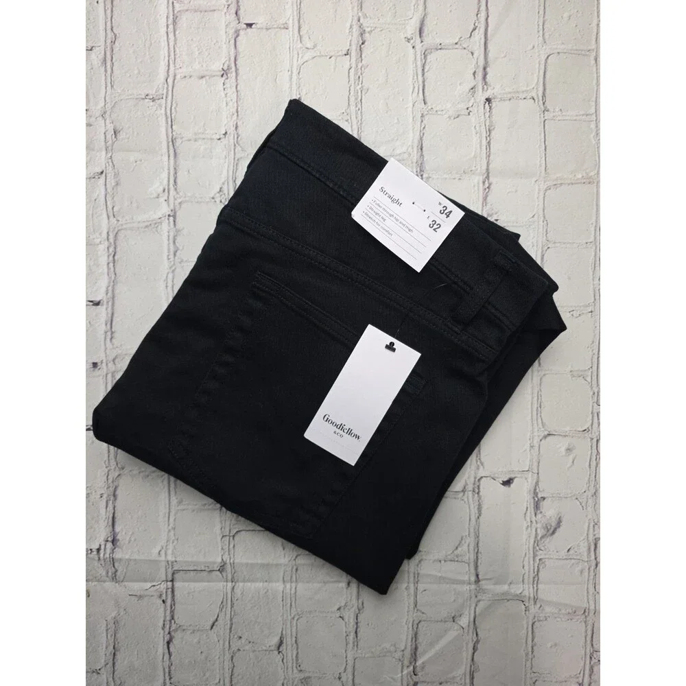 Goodfellow & Co Men's 34x32 Straight Fit Black Denim Jeans